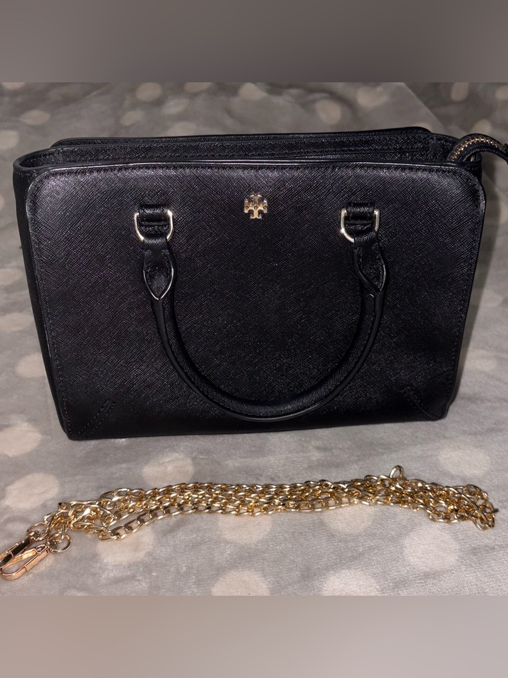 Tory Burch Robinson Black Saffiano Leather Satchel - No Call Outs - Picture 2 of 5